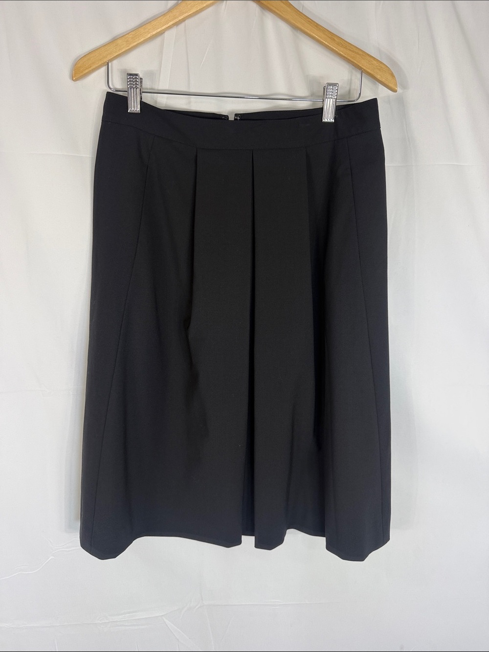 Theory Black A-Line Pleat Skirt Size 8